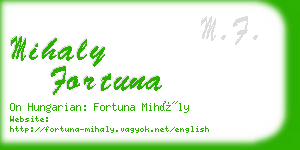 mihaly fortuna business card
